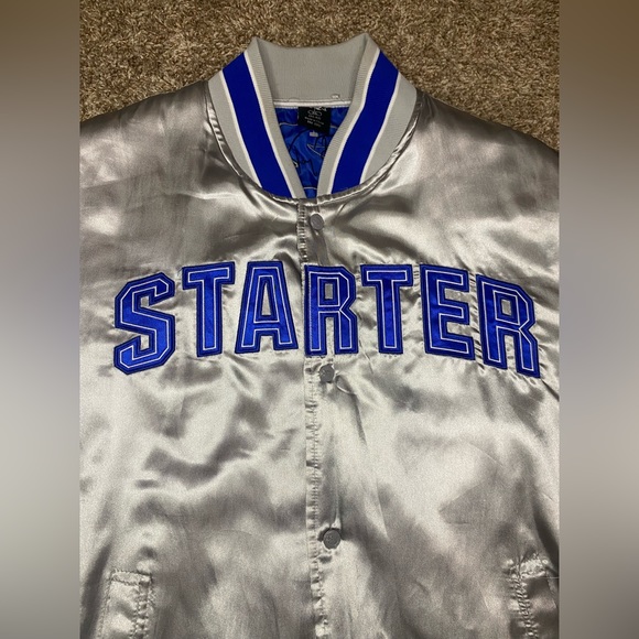 Vintage Starter Dallas Cowboys Tony Romo #9 NFL Satin Bomber Jacket Men Size XL - Picture 2 of 12